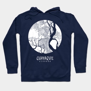 Guayaquil, Ecuador City Map - Full Moon Hoodie